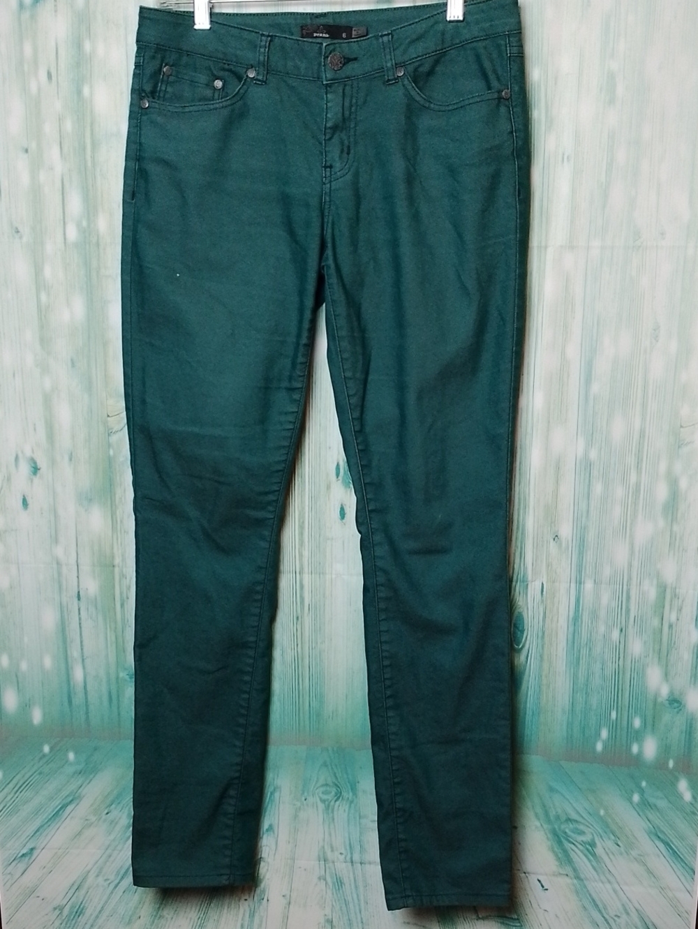 Prana Kara Jean Teal Size 6